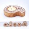 Wooden Block Print Tea Light Candle Holders for Diwali Handmade Tlight for Deepawali Decoration Items Designer Diya Deepam for Goddess Worship Housewarming Gifts